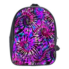 Purple Tie Dye Madness  School Bag (xl) by KirstenStar