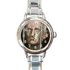 Old Man Imprisoned Round Italian Charm Watch