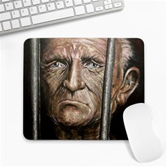 Old Man Imprisoned Large Mousepads