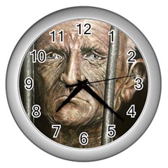 Old Man Imprisoned Wall Clocks (Silver) 