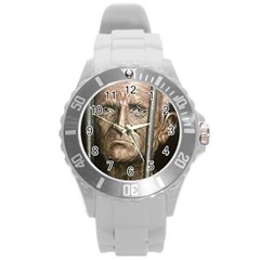 Old Man Imprisoned Round Plastic Sport Watch (l) by redmaidenart