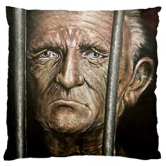 Old Man Imprisoned Large Flano Cushion Case (Two Sides)
