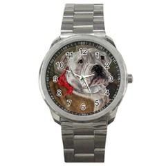 Dog Portrait Sport Metal Watch by redmaidenart