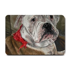 Dog Portrait Small Doormat  by redmaidenart