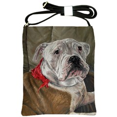 Dog Portrait Shoulder Sling Bags by redmaidenart