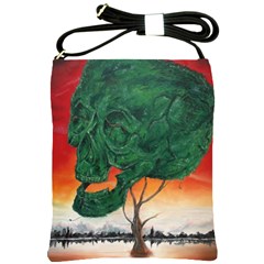 Skull Hedge Shoulder Sling Bags by redmaidenart