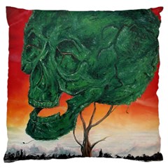 Skull Hedge Large Flano Cushion Case (two Sides) by redmaidenart