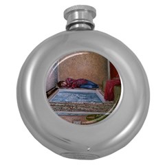 90 Degrees Round Hip Flask (5 Oz) by redmaidenart