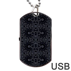 Dark Ethnic Sharp Pattern Dog Tag Usb Flash (two Sides) by dflcprints