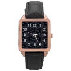 Dark Ethnic Sharp Pattern Rose Gold Leather Watch  by dflcprints