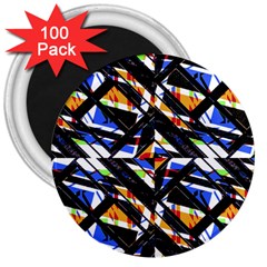 Multicolor Geometric Abstract Pattern 3  Magnets (100 Pack) by dflcprints