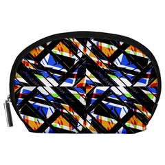 Multicolor Geometric Abstract Pattern Accessory Pouches (large)  by dflcprints