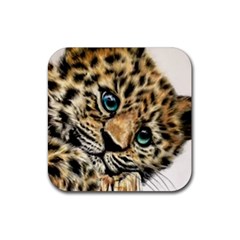 Jaguar Cub Rubber Square Coaster (4 Pack)  by ArtByThree