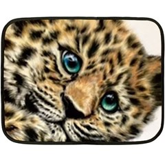 Jaguar Cub Double Sided Fleece Blanket (mini)  by ArtByThree