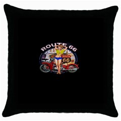 Route 66 Throw Pillow Case (black) by ArtworkByPatrick