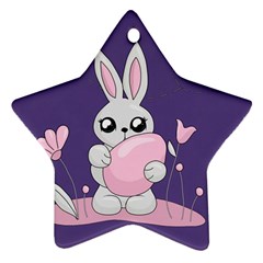 Easter Bunny  Star Ornament (two Sides) by Valentinaart