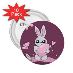 Easter Bunny  2 25  Buttons (10 Pack)  by Valentinaart