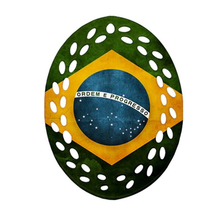 Football World Cup Oval Filigree Ornament (Two Sides)