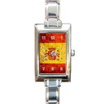 Football World Cup Rectangle Italian Charm Watch Front