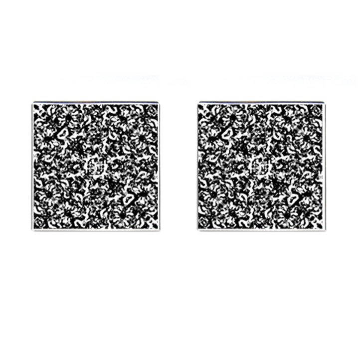 Black And White Abstract Texture Cufflinks (Square)