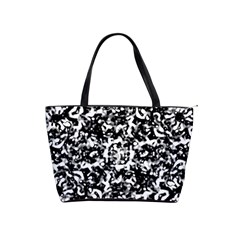 Black And White Abstract Texture Shoulder Handbags