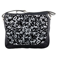 Black And White Abstract Texture Messenger Bags