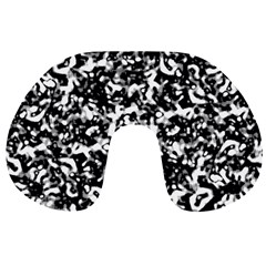 Black And White Abstract Texture Travel Neck Pillows by dflcprints