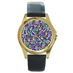 Pattern-10 Round Gold Metal Watch