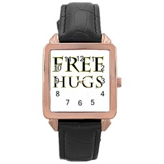 Freehugs Rose Gold Leather Watch 