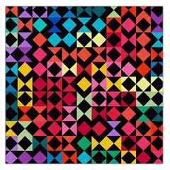 Colorful Rhombus And Triangles                                Satin Scarf