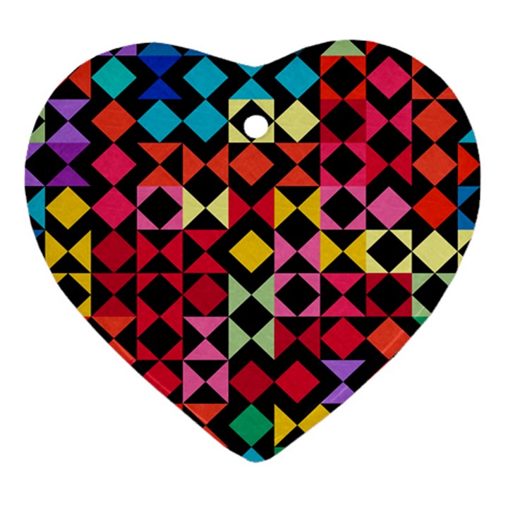 Colorful rhombus and triangles                                Ornament (Heart)