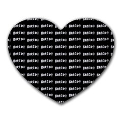 Bored Comic Style Word Pattern Heart Mousepads by dflcprints