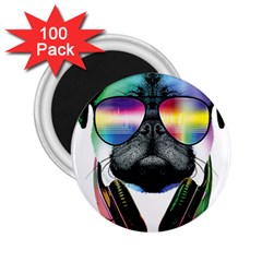 Dj Pug Cool Dog 2 25  Magnets (100 Pack)  by alexamerch