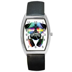 Dj Pug Cool Dog Barrel Style Metal Watch by alexamerch