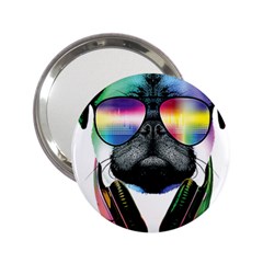 Dj Pug Cool Dog 2 25  Handbag Mirrors by alexamerch