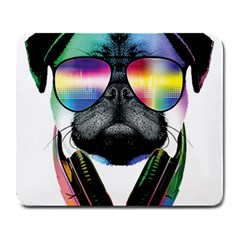 Dj Pug Cool Dog Large Mousepads by alexamerch