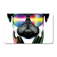 Dj Pug Cool Dog Magnet (rectangular) by alexamerch