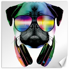 Dj Pug Cool Dog Canvas 16  X 16   by alexamerch