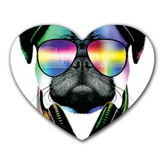 Dj Pug Cool Dog Heart Mousepads by alexamerch