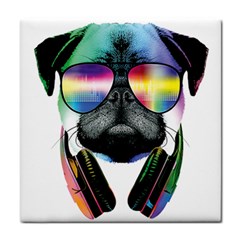 Dj Pug Cool Dog Face Towel by alexamerch