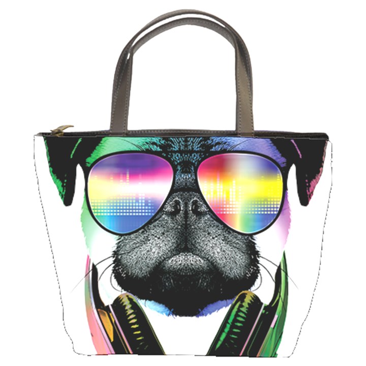 Dj Pug Cool Dog Bucket Bags
