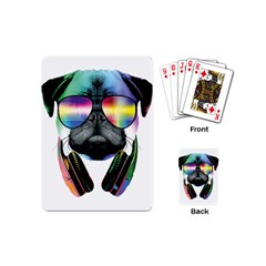 Dj Pug Cool Dog Playing Cards (mini)  by alexamerch