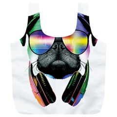 Dj Pug Cool Dog Full Print Recycle Bags (l)  by alexamerch