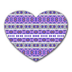 Vintage Striped Ornate Pattern Heart Mousepads by dflcprints
