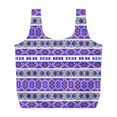 Vintage Striped Ornate Pattern Full Print Recycle Bags (l)  by dflcprints