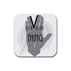 Vulcan Thing Rubber Coaster (square)  by Howtobead