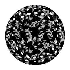 Dark Orquideas Floral Pattern Print Ornament (round Filigree) by dflcprints