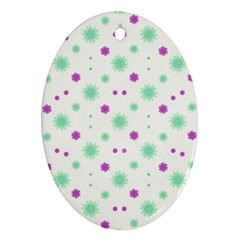 Stars Motif Multicolored Pattern Print Ornament (oval) by dflcprints