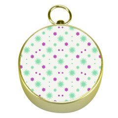 Stars Motif Multicolored Pattern Print Gold Compasses by dflcprints