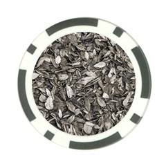 Black And White Leaves Pattern Poker Chip Card Guard